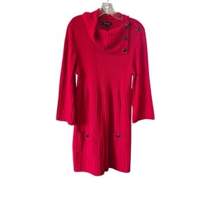 Style & Co. Vibrant Red Turtleneck Sweater‎ with Button Details